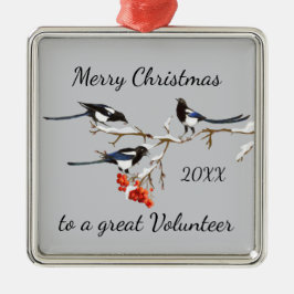 Aangepast kerstvrijwilliger voor kerst metalen ornament
