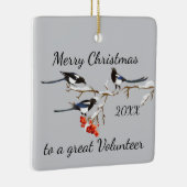 Aangepast kerstvrijwilliger voor kerstmis keramisch ornament (Rechts)
