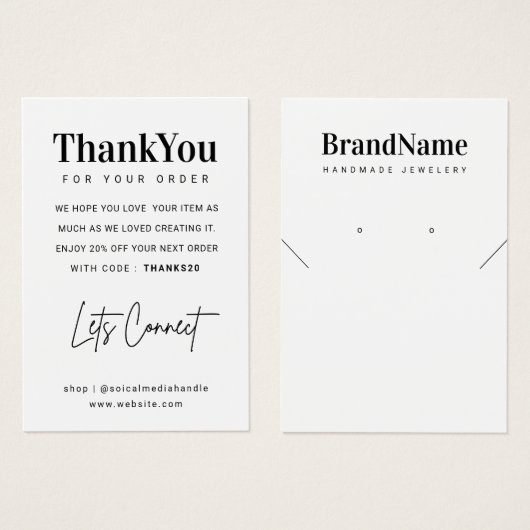 Aangepast Ketting verdient dank je creditcard Visitekaartje (Voorkant /achterkant)