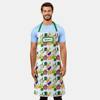 Aangepast: keuken knoflook groen all-over print Sc Schort
