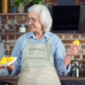 Aangepast keukencrème en Bleek blauw gestreept Schort