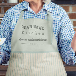 Aangepast keukencrème en Bleek blauw gestreept Schort