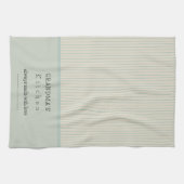 Aangepast keukencrème en Bleek blauw gestreept Theedoek (Horizontaal)