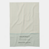 Aangepast keukencrème en Bleek blauw gestreept Theedoek (Verticaal)