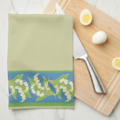 Aangepast keukenhanddoek: Lilies van de vallei, bl Theedoek (Quarter Fold)