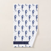 Aangepast keuzeepaardje met blauw Zee op zeezand n Bad Handdoek (Handdoek)