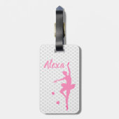 Aangepast Kind Ballerina bagagelabel Cute Pink (Achterkant verticaal)