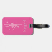 Aangepast Kind Ballerina bagagelabel Cute Pink (Achterkant horizontaal)