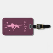 Aangepast Kind Ballerina bagagelabel Cute Pink (Voorkant horizontaal)