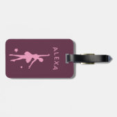 Aangepast Kind Ballerina bagagelabel Cute Pink (Achterkant horizontaal)