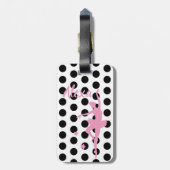 Aangepast Kind Ballerina bagagelabel Cute Pink (Achterkant verticaal)