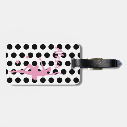 Aangepast Kind Ballerina bagagelabel Cute Pink (Achterkant horizontaal)