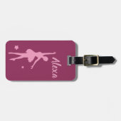 Aangepast Kind Ballerina bagagelabel Cute Pink (Voorkant horizontaal)