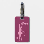 Aangepast Kind Ballerina bagagelabel Cute Pink (Achterkant verticaal)