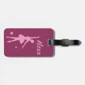 Aangepast Kind Ballerina bagagelabel Cute Pink (Achterkant horizontaal)