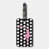 Aangepast Kind Ballerina bagagelabel Cute Pink (Achterkant verticaal)