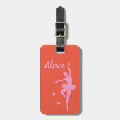 Aangepast Kind Ballerina bagagelabel Cute Pink (Voorkant verticaal)