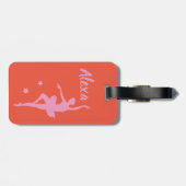 Aangepast Kind Ballerina bagagelabel Cute Pink (Achterkant horizontaal)