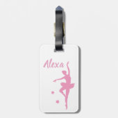 Aangepast Kind Ballerina bagagelabel Cute Pink (Achterkant verticaal)