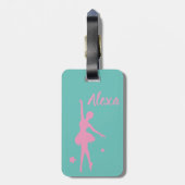 Aangepast Kind Ballerina bagagelabel Cute Pink (Achterkant verticaal)