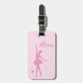 Aangepast Kind Ballerina bagagelabel Cute Pink (Voorkant verticaal)