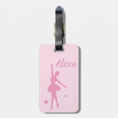 Aangepast Kind Ballerina bagagelabel Cute Pink (Achterkant verticaal)