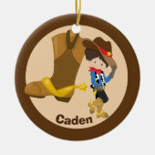 Aangepast Kind Cowboy Keramisch Ornament (Voorkant)