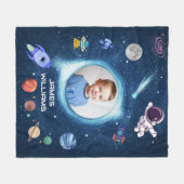 Aangepast Kind Fotonaam Buitengookslangs Fleece Deken (Voorkant (Horizontaal))