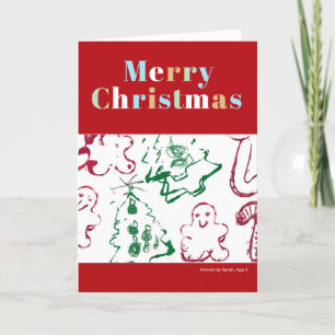 Aangepast Kind Kerstkunst Vrolijke Kerstfoto Feestdagen Kaart