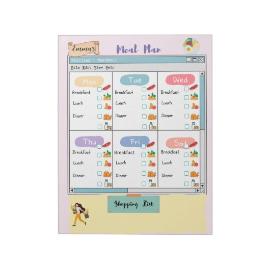 Aangepast Kind Maaltijden Plan + Voeding selectiev Notitieblok (Linkerzijde)