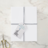 Aangepast Kind op dag van geboorte Modern Elephant Cadeaulabel (Met Touw)