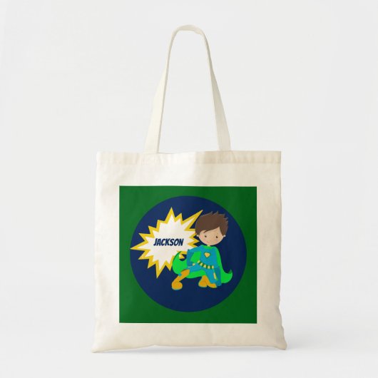 Aangepast Kind superheld Comic Book Action Bubble Tote Bag (Voorkant)