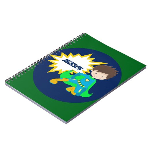 Aangepast Kind superheld Comic Book Theme Notitieboek (Linkerzijde)