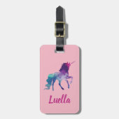 Aangepast Kind Unicorn bagagelabel Cute Pink (Voorkant verticaal)
