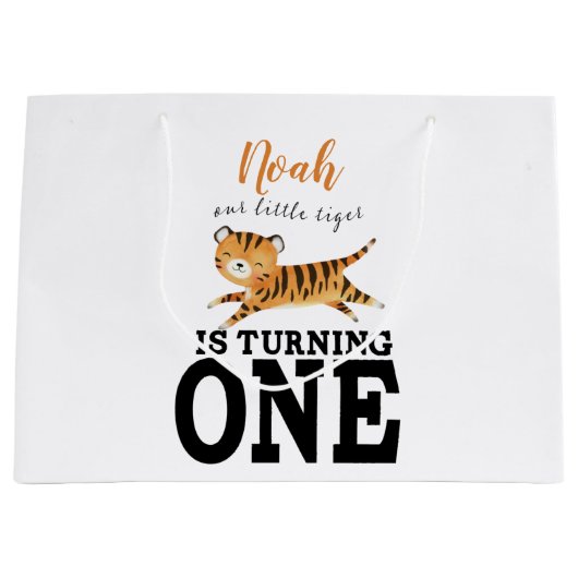 Aangepast Kinder eerste geboortedag monogram Groot Cadeauzakje (Voorkant)