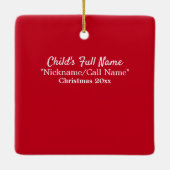 Aangepast Kinder Foto  Holly Square Lijst Keramisch Ornament (Achterkant)