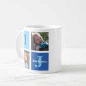 Aangepast Kinder fotocollage Cute Blue Koffiemok (Voorkant links)