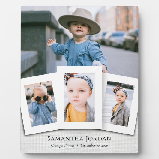 Aangepast Kinder fotocollage Plaque Fotoplaat (Voorkant)