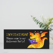 Aangepast Kinder Funny Baby Dragon Halloween Kaart (Staand voorkant)