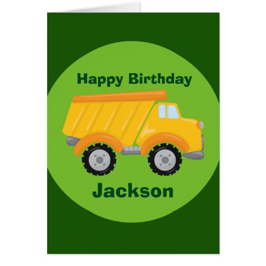 Aangepast Kinder Happy Birthday Construction Truck (Voorkant)