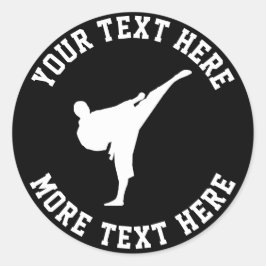 Aangepast kinder karaat vechtkunst ronde sticker