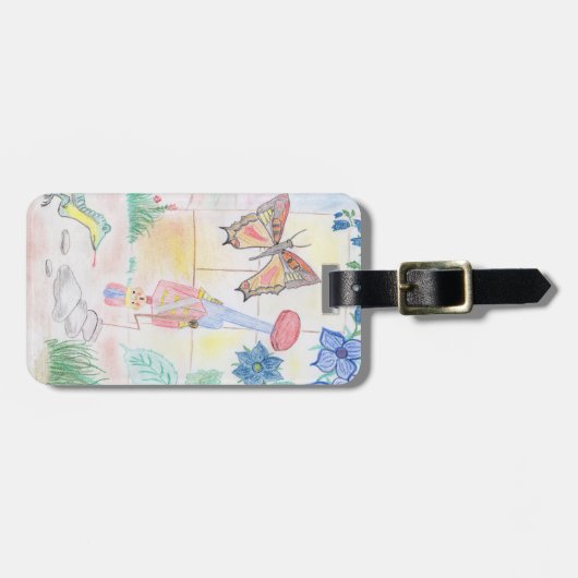 Aangepast Kinder kunstwerk, Nutcracker speelgoed, Bagagelabel (Voorkant horizontaal)