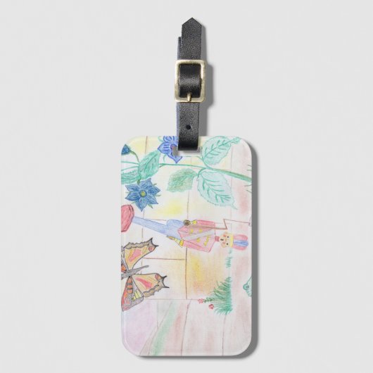 Aangepast Kinder kunstwerk, Nutcracker speelgoed,  Bagagelabel (Voorkant (verticaal))