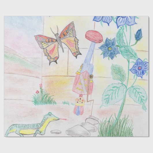 Aangepast Kinder kunstwerk, Nutcracker speelgoed, Cadeaupapier (Vlak)