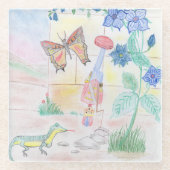 Aangepast Kinder kunstwerk, Nutcracker speelgoed,  Glazen Onderzetter (Voorkant)