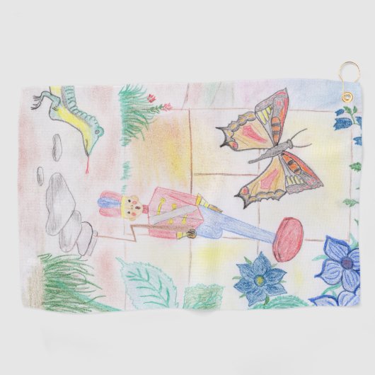 Aangepast Kinder kunstwerk, Nutcracker speelgoed,  Golfhanddoek (Horizontaal)