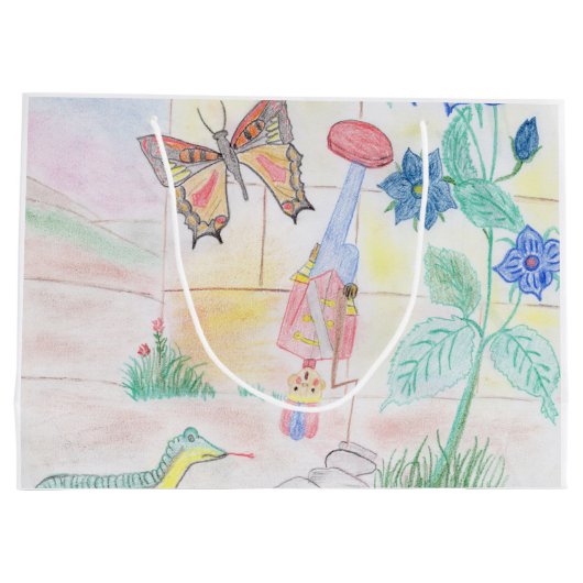 Aangepast Kinder kunstwerk, Nutcracker speelgoed,  Groot Cadeauzakje (Achterkant)