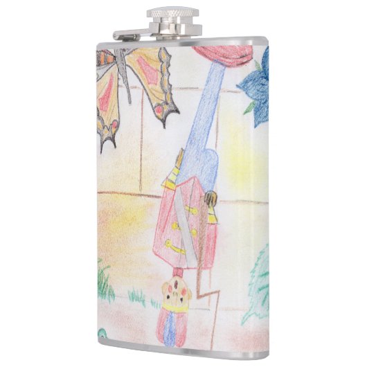 Aangepast Kinder kunstwerk, Nutcracker speelgoed,  Heupfles (Links)