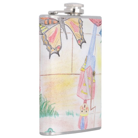 Aangepast Kinder kunstwerk, Nutcracker speelgoed,  Heupfles (Rechts)