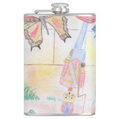 Aangepast Kinder kunstwerk, Nutcracker speelgoed,  Heupfles (Voorkant)